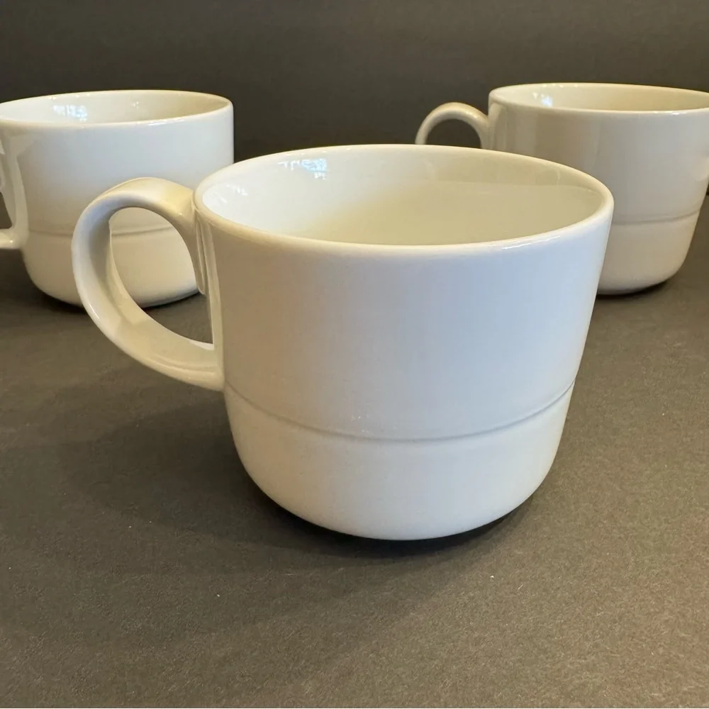 LOT of 3 Crate & Barrel by Aaron Probyn Cups Mugs Hue White Dinner 3 1/4